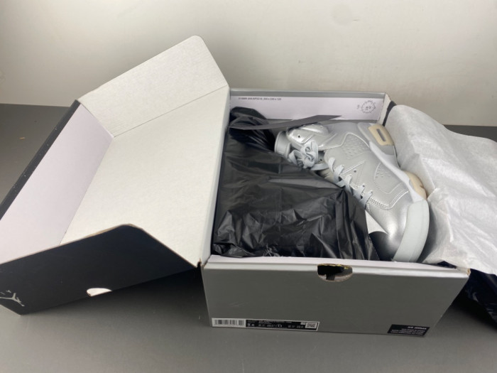 Air Jordan 6 Retro PSG Paris Saint-Germain Silver IQ5135-001